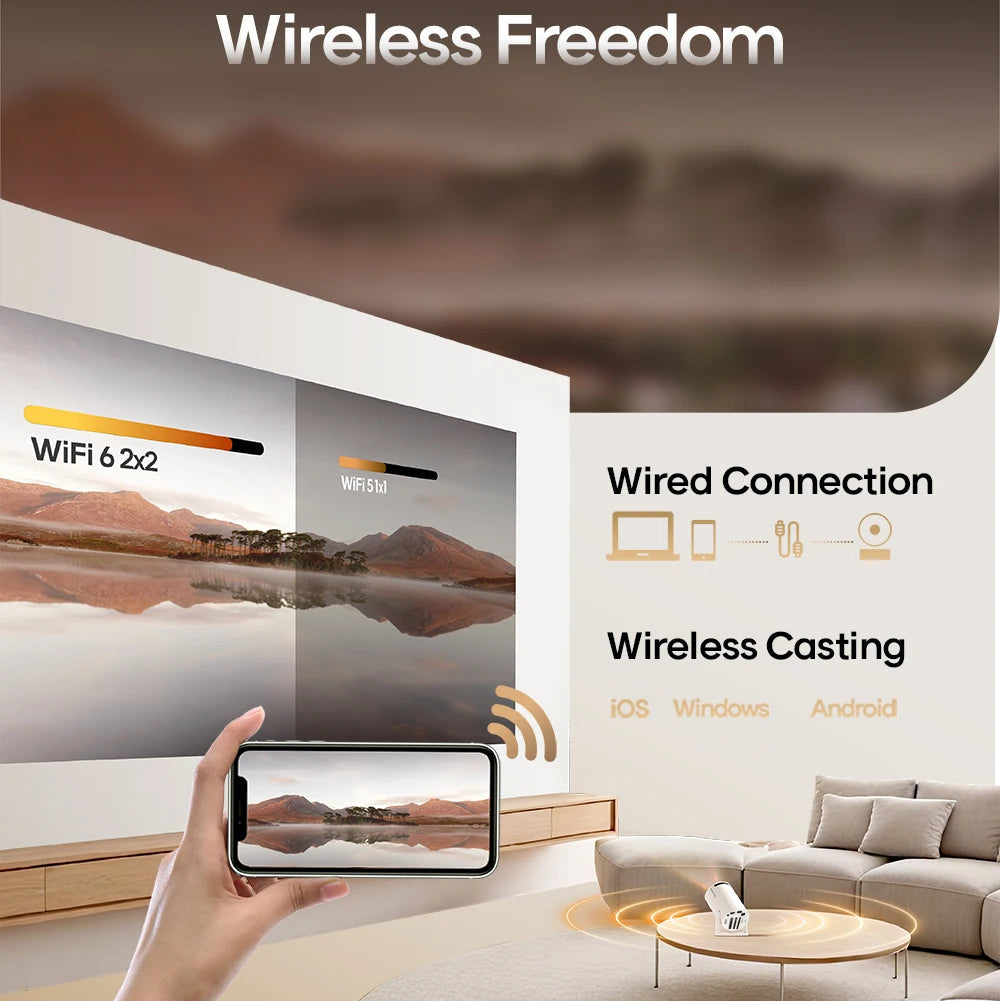 Portable HD Wireless Smart Projector